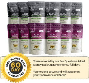 All Day Slimming Tea tins for morning and evening blends