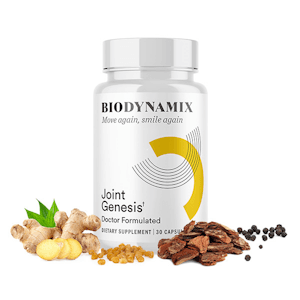 Joint Genesis supplement bottles from Biodynamix