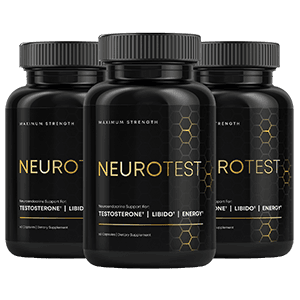 NeuroTest men's wellness supplement bottles